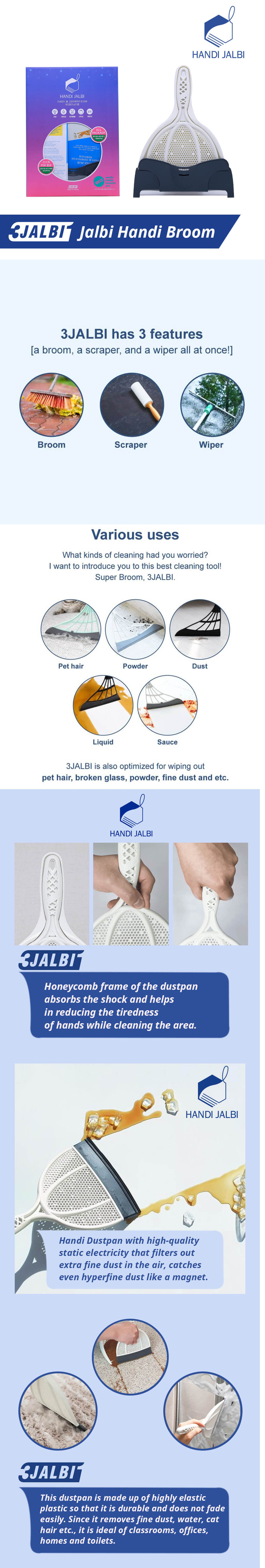3JALBI Broom and Dust Pan Combo