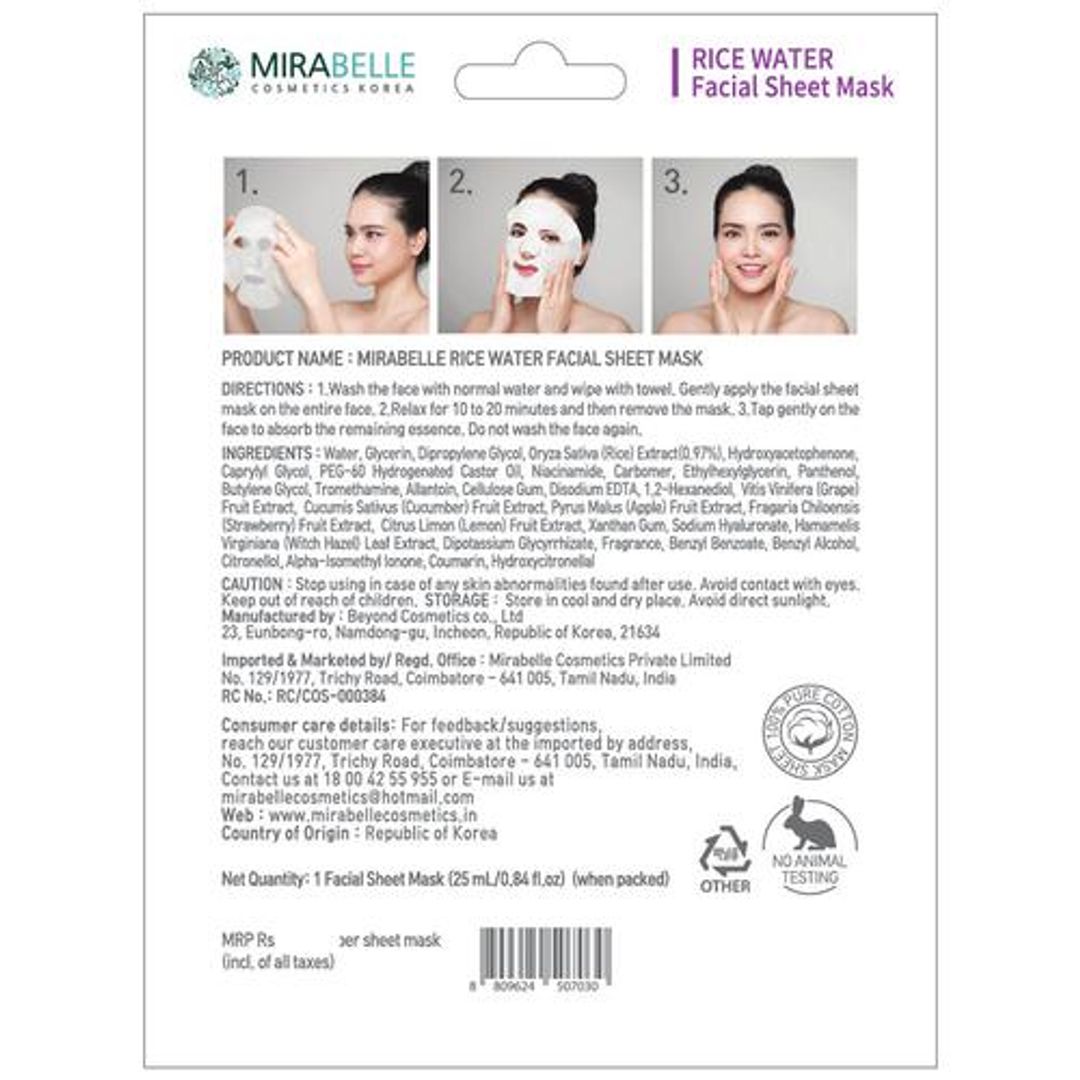 1691129724_40285981-2_1-mirabelle-cosmetics-korea-rice-water-facial-sheet-mask-anti-ageing-oil-control-removes-tan